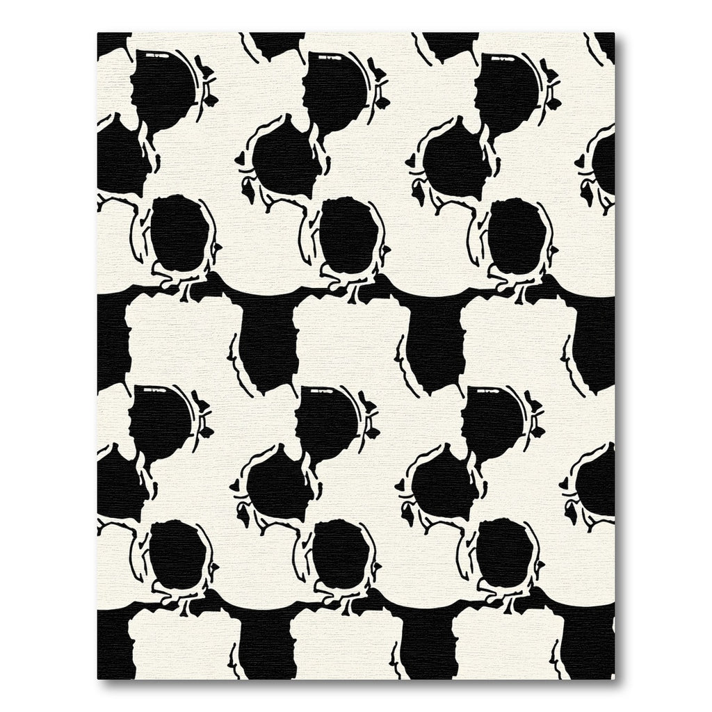 Black White Organic Flow Rug