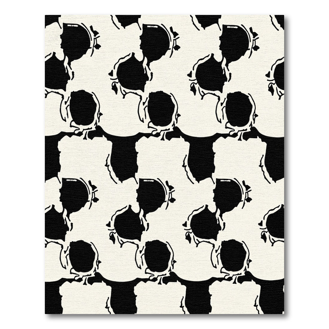 Black White Organic Flow Rug