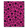 Hot Pink Floral Circles Rug