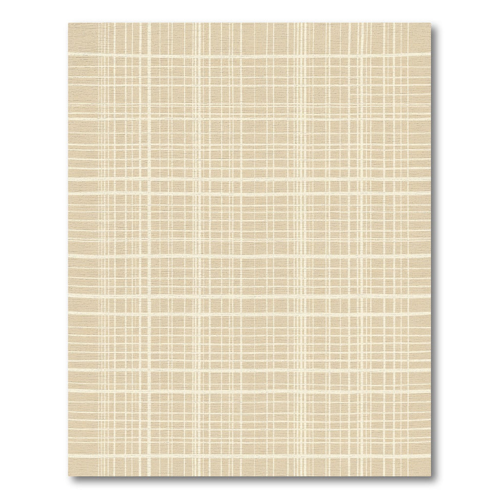 Beige Tan Hand Drawn Grid Rug