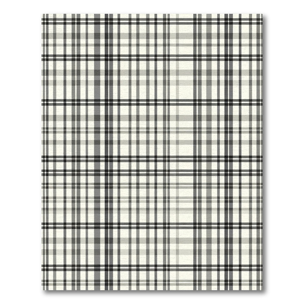 Classic Monochrome Plaid Lines Rug