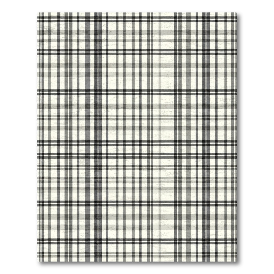 Classic Monochrome Plaid Lines Rug