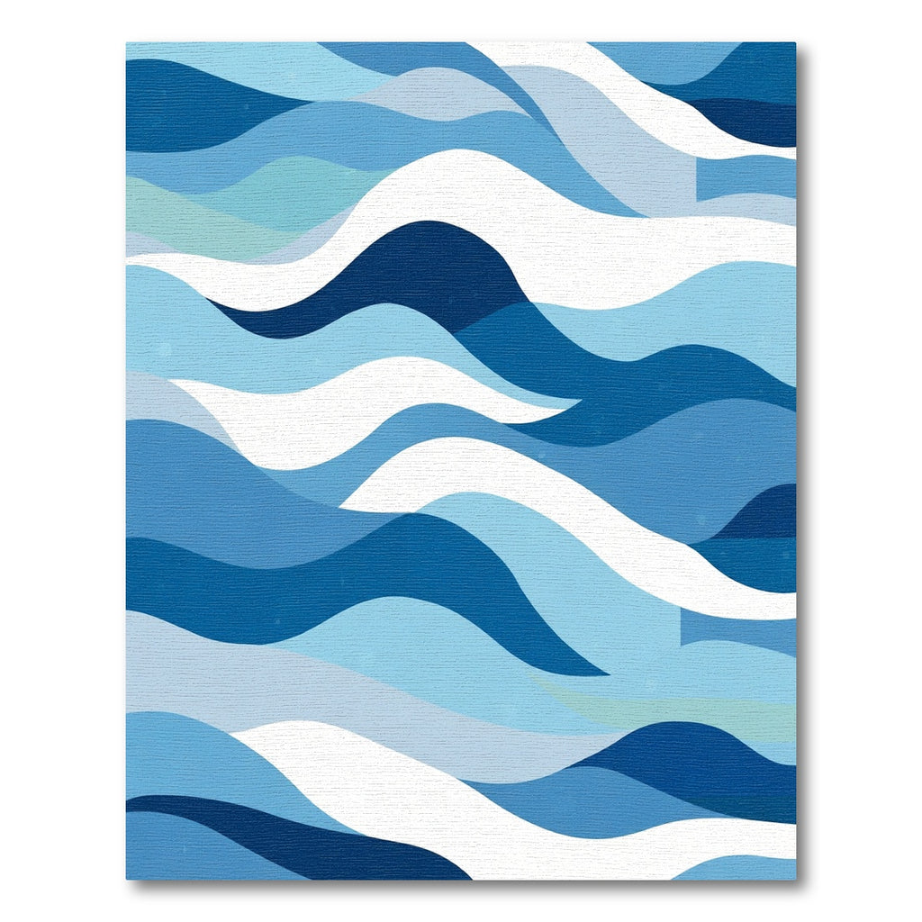 Oceanic Blue Wave Flow Rug