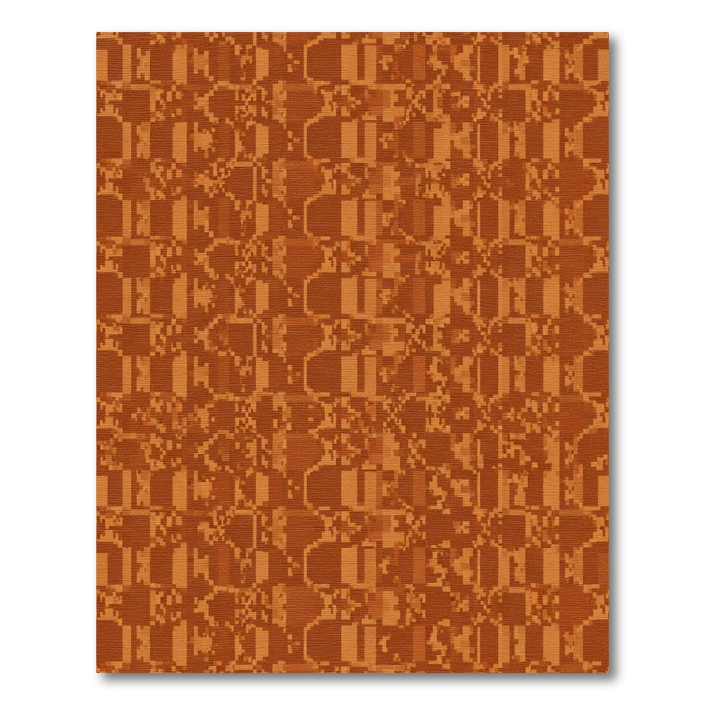Rustic Pixelated Terracotta Basketweave Rug