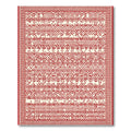 Crimson White Intricate Diamond Border Rug