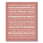 Crimson White Intricate Diamond Border Rug