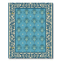 Majestic Blue Lion Medallion Border Rug
