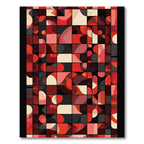 Retro Red Bold Geometric Abstraction Rug