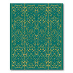 Emerald Gold Nouveau Scroll Rug