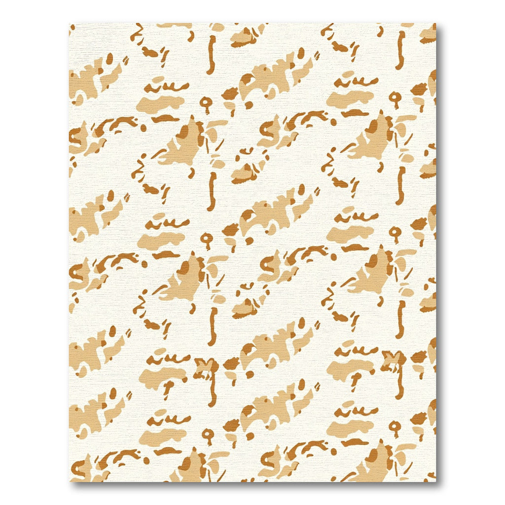 Earthy Tan Abstract Brushstroke Arrangement Rug