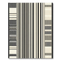 Modern Black Cream Gray Stripe Rug