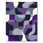 Abstract Purple Geometric Flow Shapes Rug
