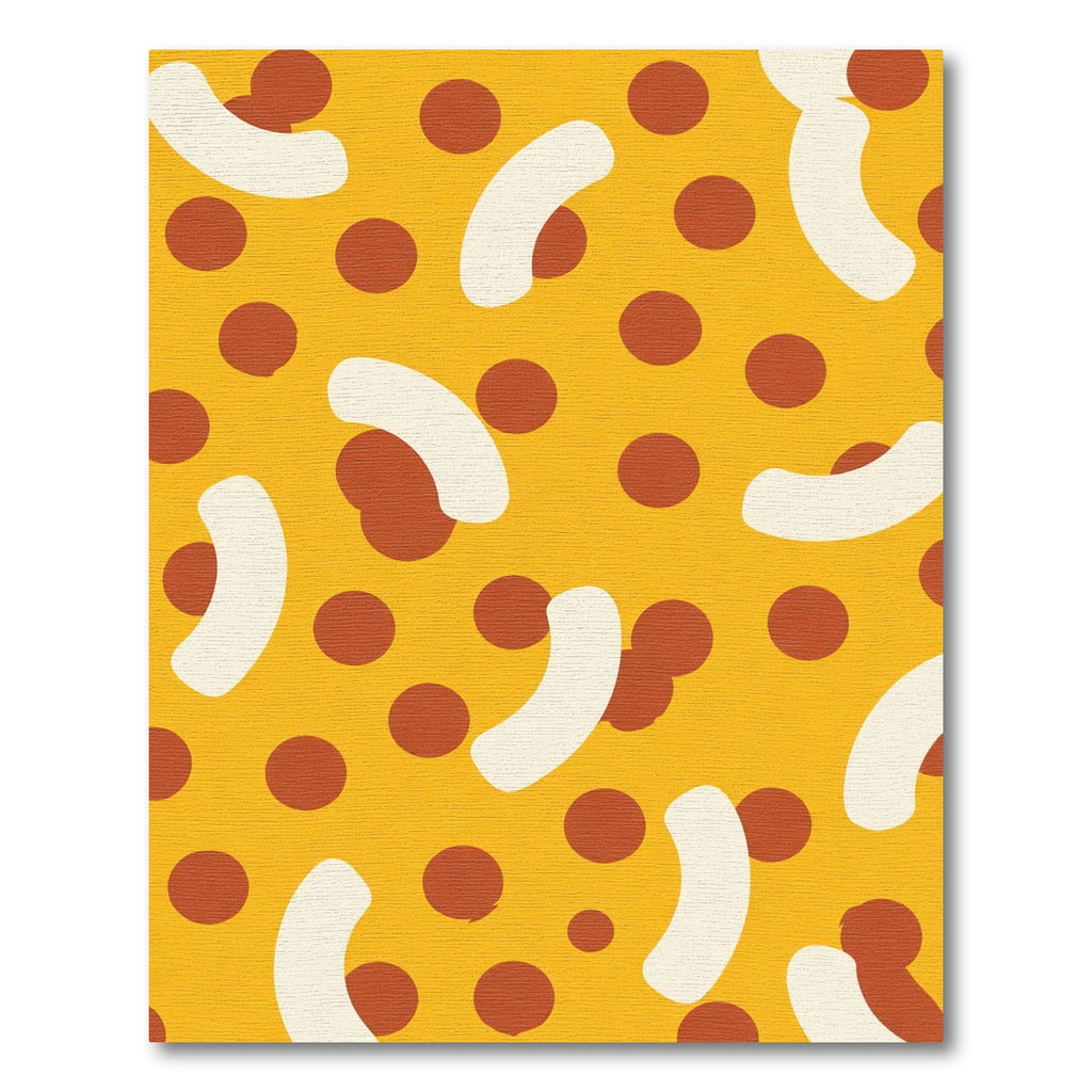Orange Yellow Polka Dot Crescent Rug