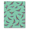 Turquoise Bird Flying Pattern Rug