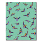 Turquoise Bird Flying Pattern Rug