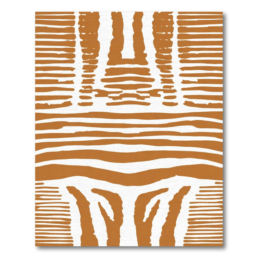 Tribal Zebra Stripe Brown Rug