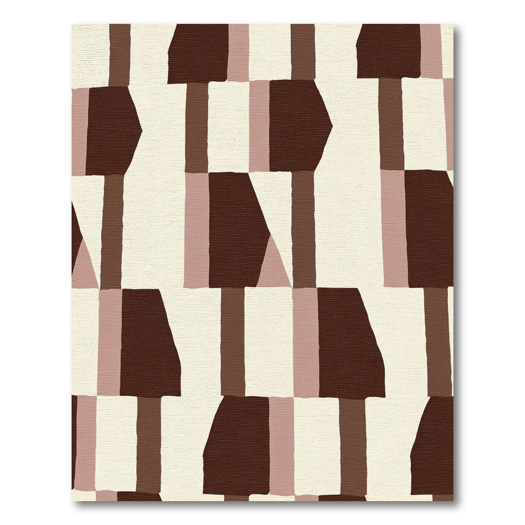 Terracotta Abstract Geometric Blocks Rug