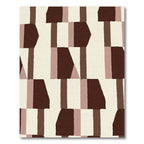 Terracotta Abstract Geometric Blocks Rug