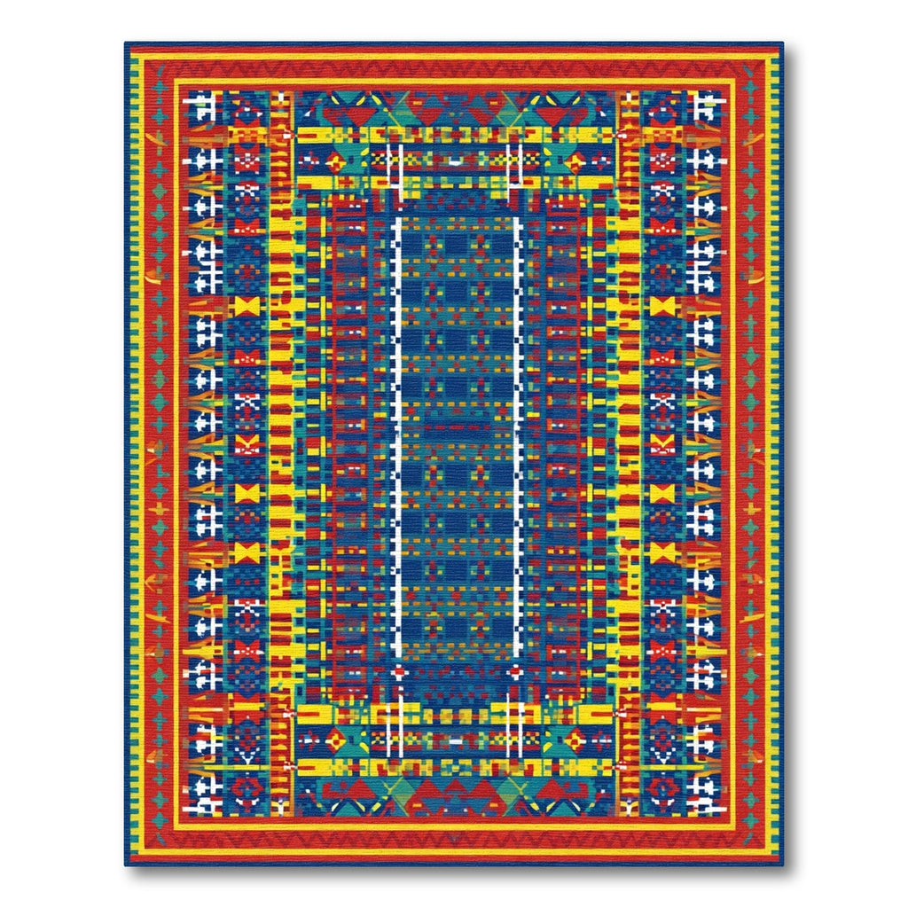 Vibrant Geometric Tribal Medallion Rug
