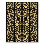 Golden Black Abstract Organic Forms Rug