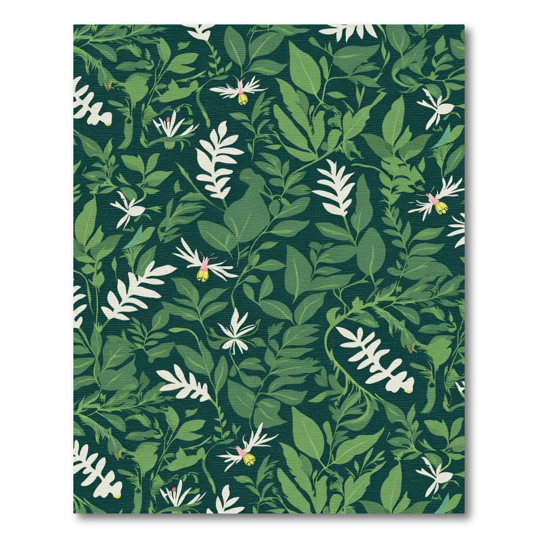 Deep Forest Tropical Leaf Collage Rug