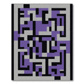 Purple Black Gray Geometric Maze Rug
