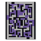 Purple Black Gray Geometric Maze Rug