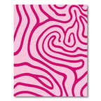 Pink Swirls Abstract Line Art Rug