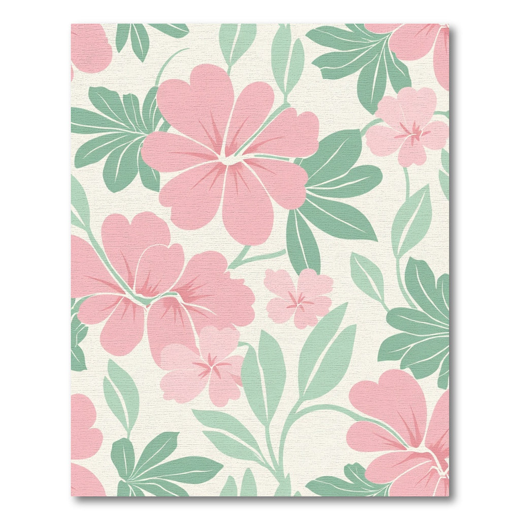Pink Soft Floral Foliage Composition Rug
