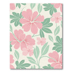 Pink Soft Floral Foliage Composition Rug
