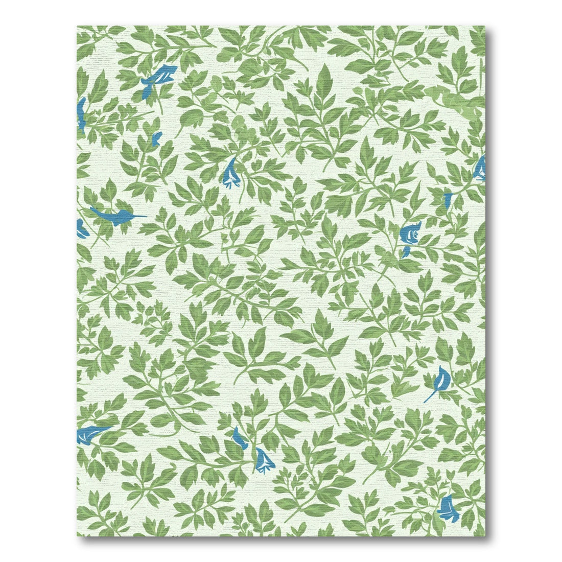 Green Leafy Branches Blue Birds Rug