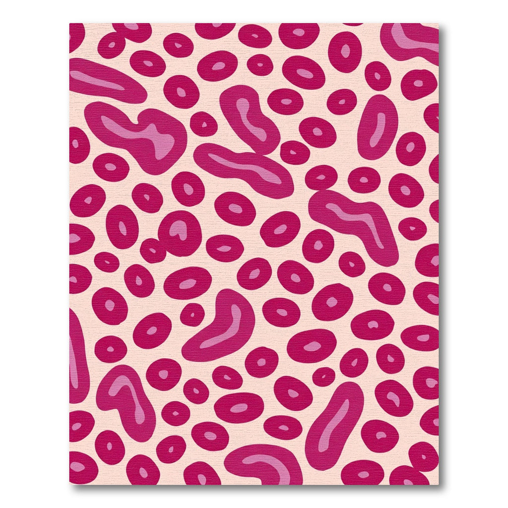 Vibrant Pink Organic Abstract Circles Rug