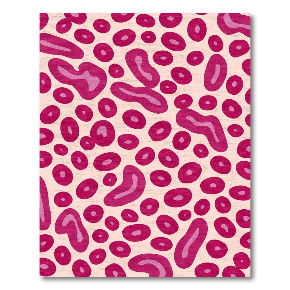 Vibrant Pink Organic Abstract Circles Rug