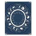 Deep Blue Swan Floral Mandala Rug
