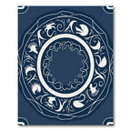 Deep Blue Swan Floral Mandala Rug