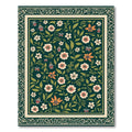 Green Floral Insect Botanical Bloom Rug