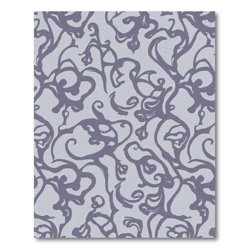 Muted Lilac Abstract Organic Scroll Rug