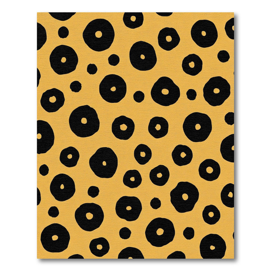 Bold Ochre Black Spotty Circles Rug