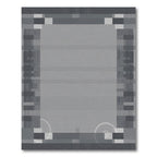 Modern Gray Geometric Block Rug