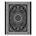 Monochromatic Floral Mandala Border Rug