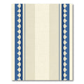 Cream Blue Scalloped Stripe Rug