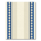 Cream Blue Scalloped Stripe Rug
