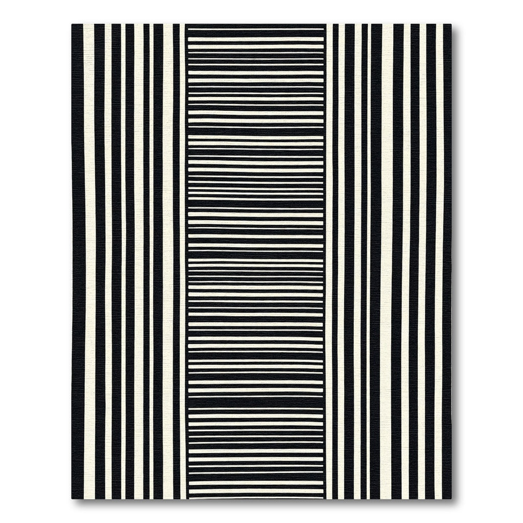 Contrast Linear Stripe Composition Rug