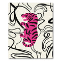 Hot Pink Tiger Swirl Abstract Rug