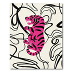 Hot Pink Tiger Swirl Abstract Rug
