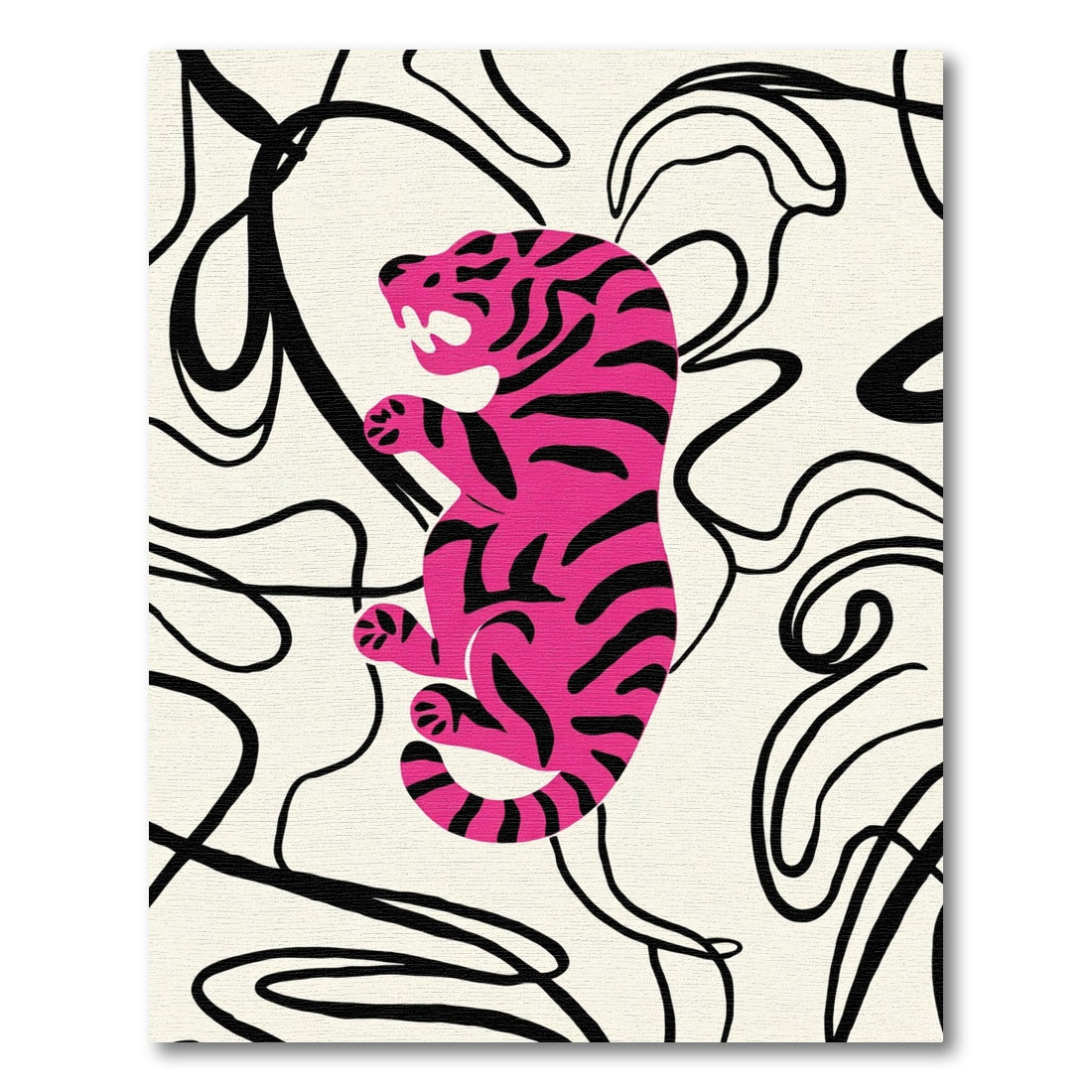 Hot Pink Tiger Swirl Abstract Rug