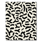 Black Abstract Organic Brushstroke Rug