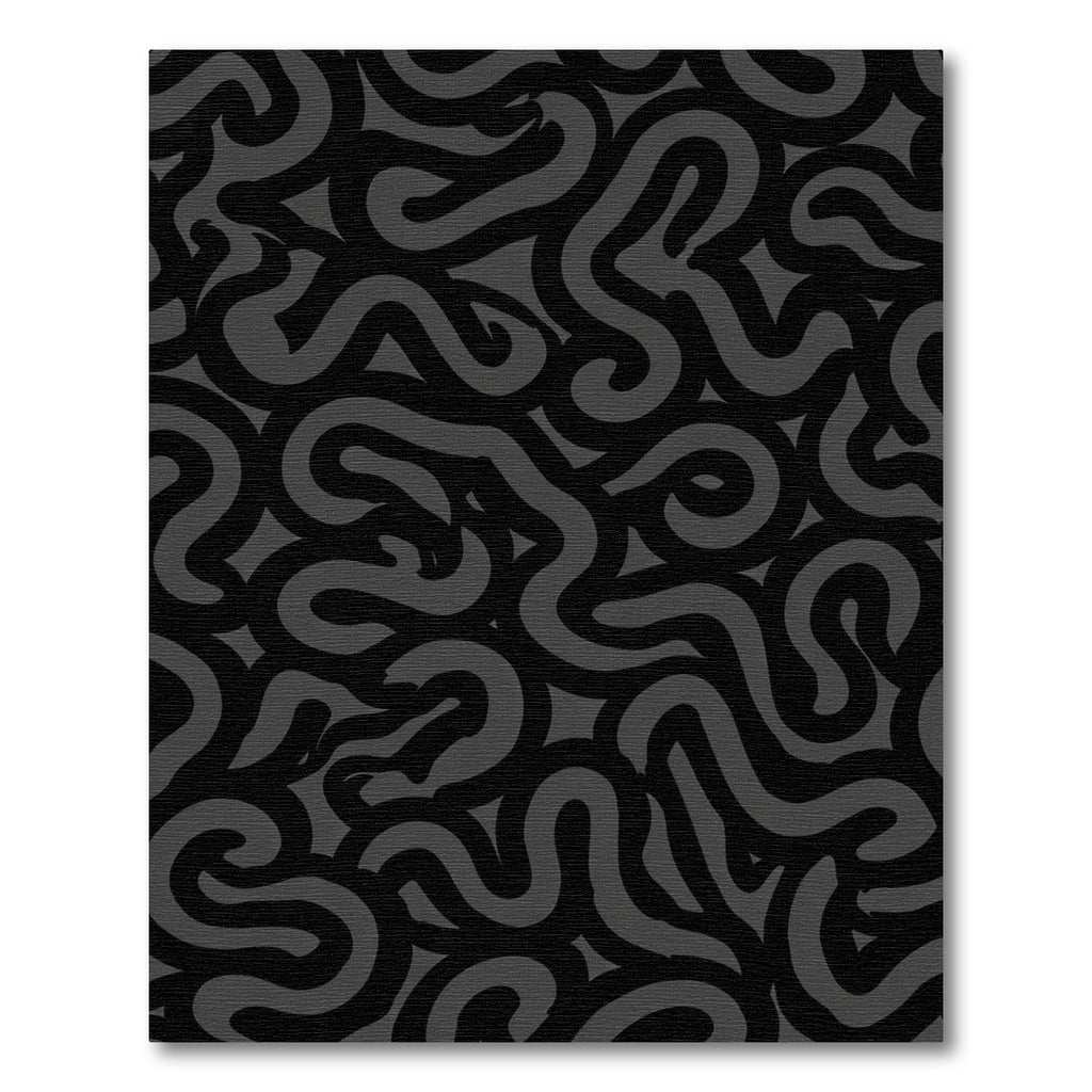 Dark Gray Organic Swirl Abstract Rug