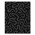 Dark Gray Organic Swirl Abstract Rug