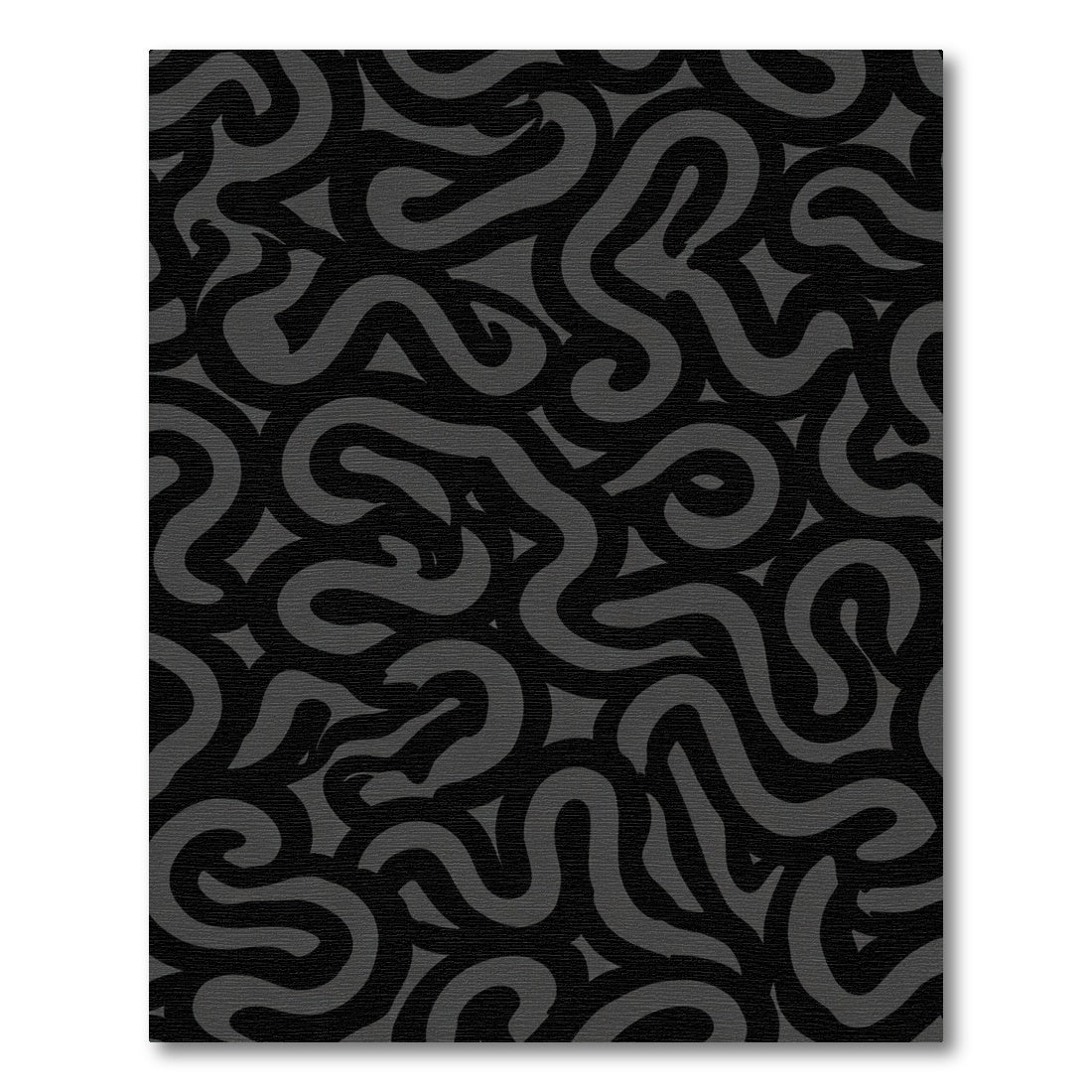 Dark Gray Organic Swirl Abstract Rug